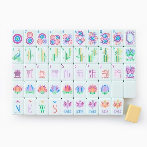Juego de Mahjong ZJXYM 160 fichas amarillas con bolsa y dados