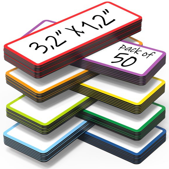 Pack de 50 etiquetas magnéticas de borrado en seco JUZARI 8 cm × 3 cm