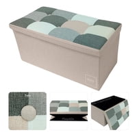 Puff Silla Baúl Plegable Organizador Beiti 76X38 Tela Mix Beige