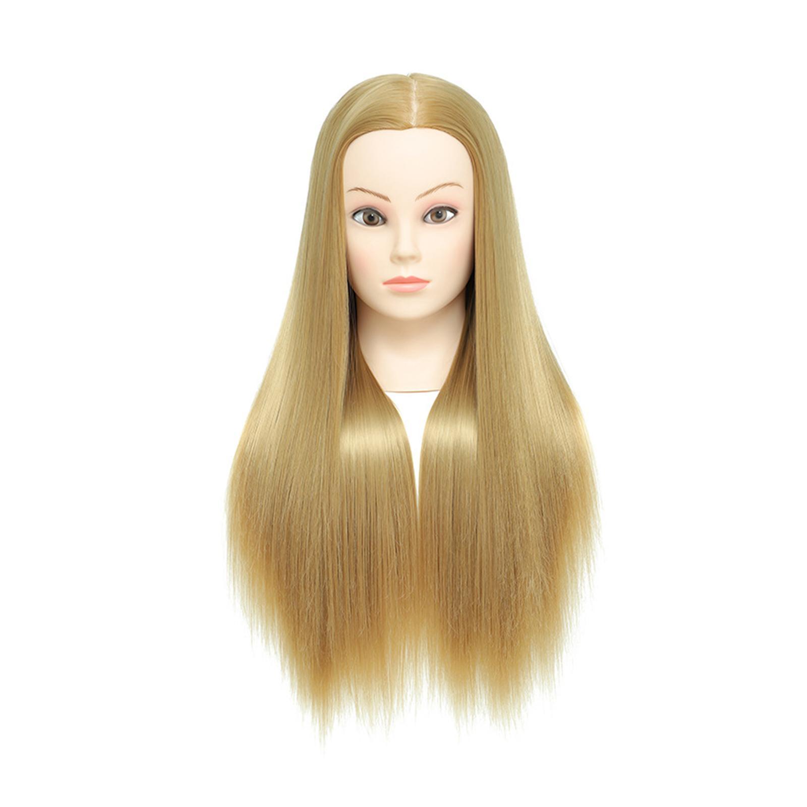 Magideal - Cabeza De Maniquí Para Formación En Peluquería, 60 Cm, Multiusos, Para Peluquería, Cabello Largo, Para Estudiantes De Escuelas De Belleza, Peluquería, Rubio
