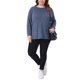 thumbnail image 2 of Agnes Orinda Sudaderas para Mujer Tallas Grandes Otoño Abertura Lateral Manga Larga Cuello Redondo Casual Jersey Blusa de Punto Talla 3X Azul Oscuro, 2 of 6
