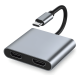 thumbnail image 1 of Adaptador hub tipo C 4 en 1 splitter HDMI dual 4K USB #2, 1 of 3