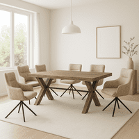 Muebles Santa Ana - Juego De Comedor 6 Poltronas Timber Steel
