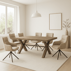 Muebles Santa Ana - Juego De Comedor 6 Poltronas Timber Steel