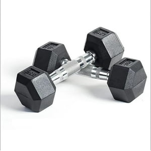 Inaltum Fitness - Par Mancuerna Hexagonal Caucho Goma Crossfit Funcional 2.5Kg