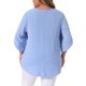 thumbnail image 4 of Agnes Orinda Blusa Casual de Verano para Mujer Tallas Grandes con Topos Suizos, Mangas de Pétalo, Dobladillo Curvado y Cuello Redondo 1X Azul, 4 of 7