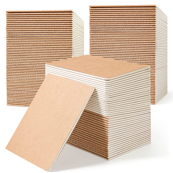 Libreta Feela, 170 unidades, papel kraft en blanco, tamaño A6, 48 páginas, color marrón