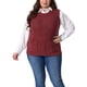 thumbnail image 1 of Agnes Orinda Chaleco de Punto de Talla Grande para Mujer Cuello Redondo Sin Mangas Casual con Bolsillo 3X Rojo, 1 of 6