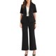 thumbnail image 2 of INSPIRE CHIC Conjunto de Traje de Oficina para Mujer con Blazer de Manga Corta de Un Botón y Pantalones de Traje XL Negro, 2 of 6