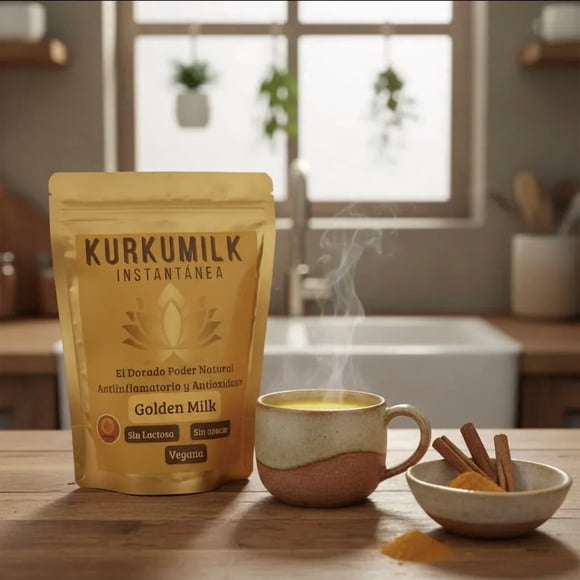 Suplemento y superalimento Leche Dorada Mezcla lista para preparar Leche Dorada o Golden Milk en polvo 200gr