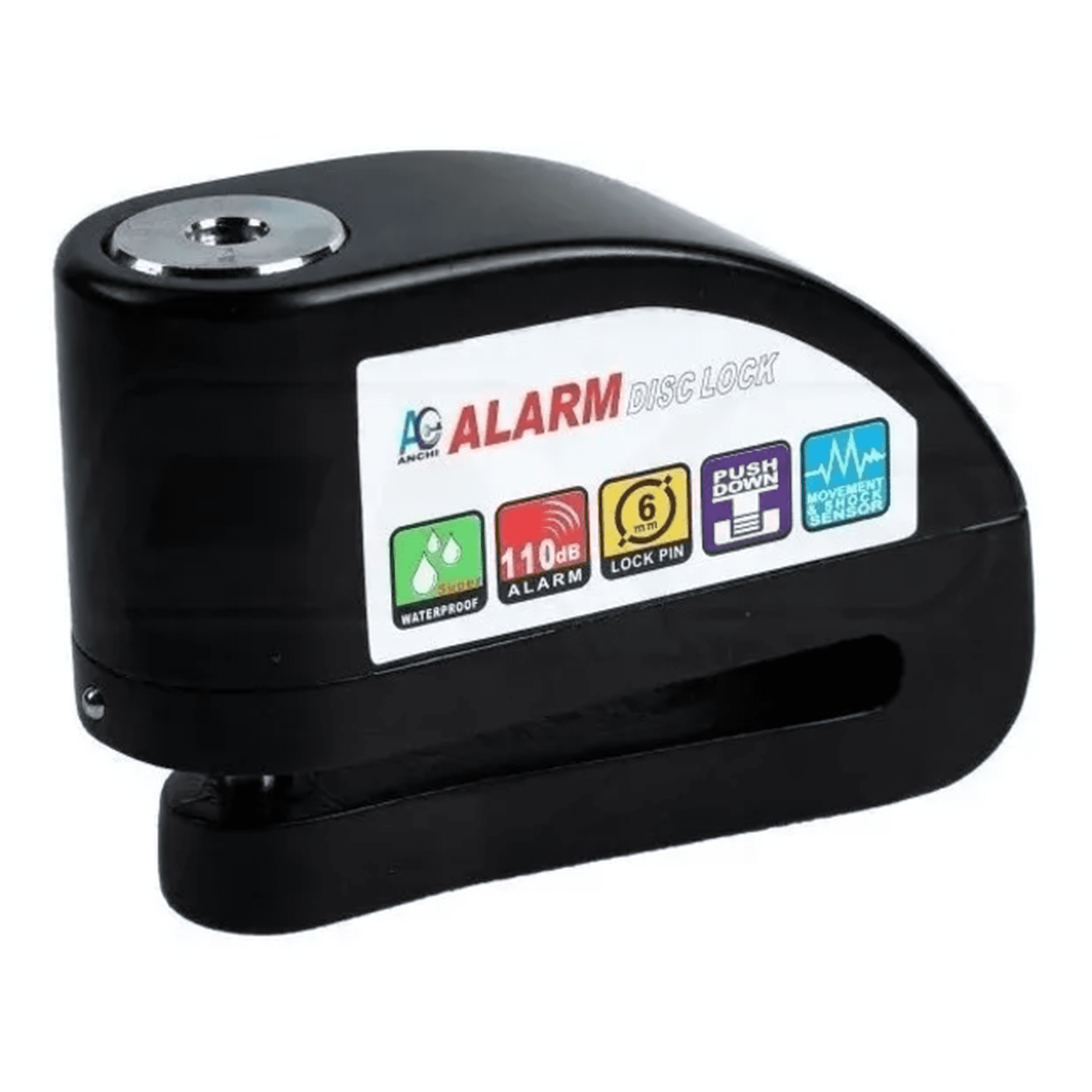 Genérico - Candado Freno Disco Moto Y Bici Con Alarma Xl