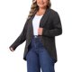 thumbnail image 4 of Agnes Orinda Cárdigan de Punto para Mujer Talla Grande con Solapa, Manga Larga, Frente Abierto, Dobladillo Irregular, Suéter Casual Suave, Talla 3X, Gris Oscuro, 4 of 6