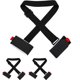 thumbnail image 1 of 6 paquete de correas de transporte de esquí hombro ajustable con cinta de sujeción amortiguada lazo fuerte para adultos niños (negro + rojo), 1 of 3