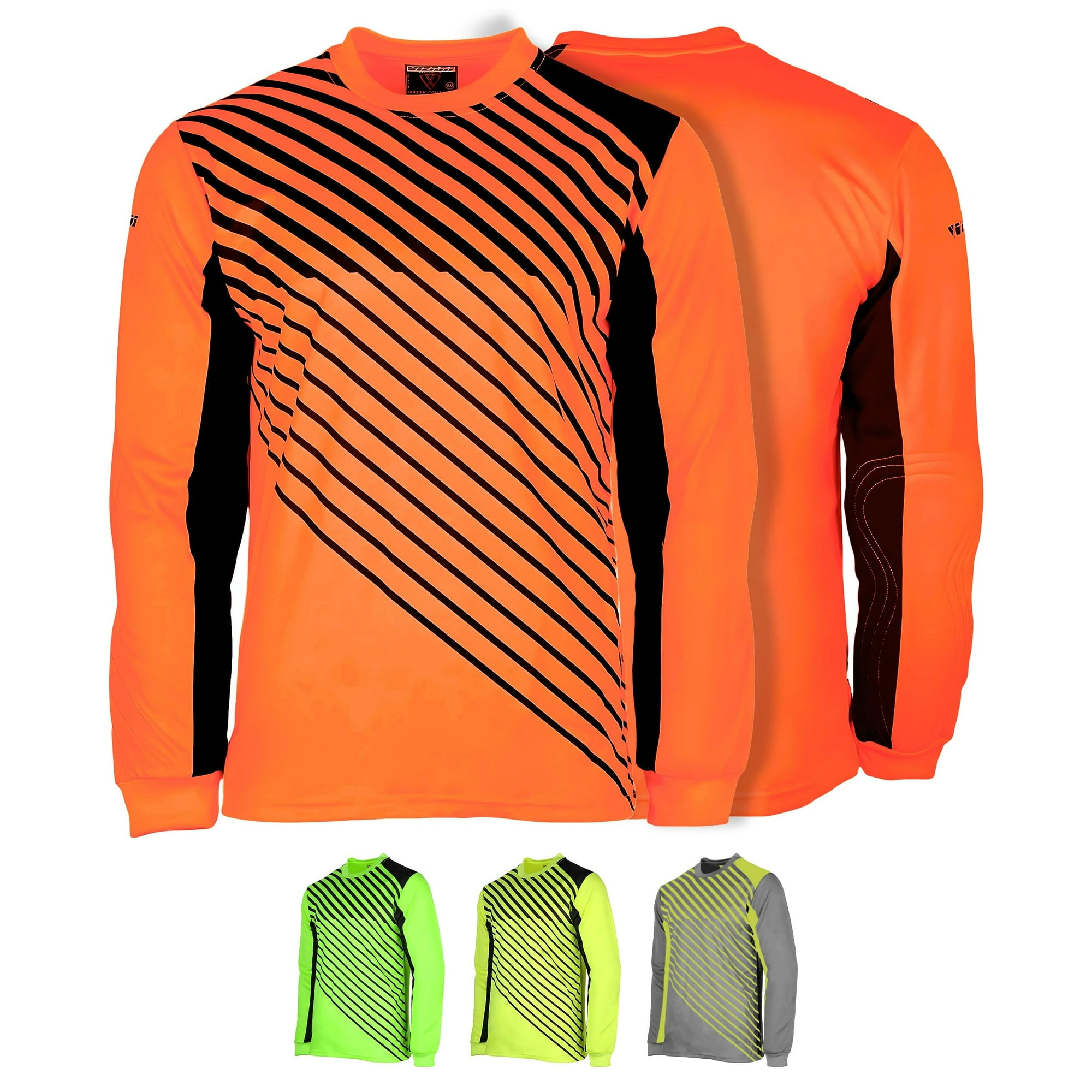 Camiseta De Portero De Fútbol Vizari Arroyo Para Niños, Color Naranja/azul Marino