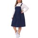 thumbnail image 4 of Agnes Orinda Disfraces de Halloween Vestido de Pana para Mujer Tallas Grandes Vestido Pichi de Línea A Plisado con Bolsillos y Tirantes Ajustables 4X Azul Oscuro, 4 of 6