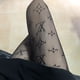 thumbnail image 1 of Medias divertidas con letras sexys de encaje para mujer, medias de rejilla ahuecadas., 1 of 5