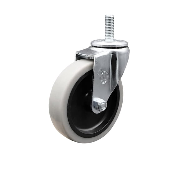 Rueda giratoria de servicio 10 cm, eje roscado de 12 mm