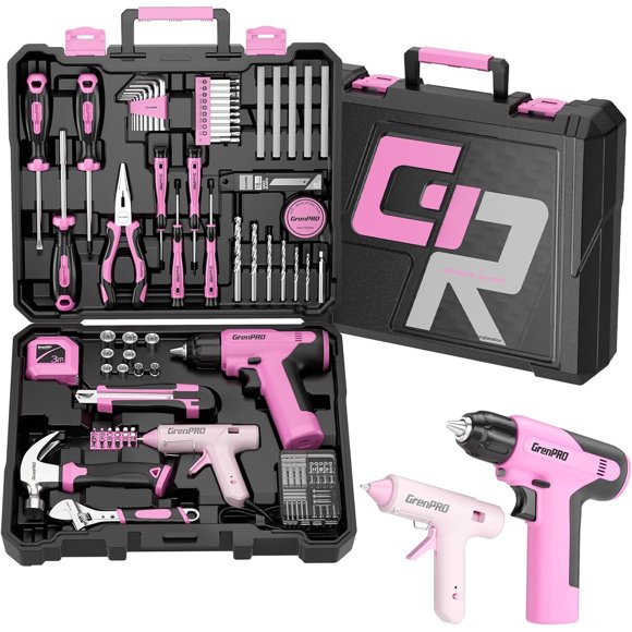 Set de Herramientas Inalámbrico Rosa 188 Piezas GrenPRO