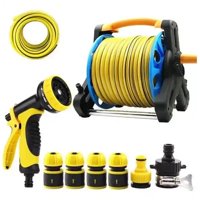 Leon Import - Manguera Retráctil Carrete Y Pulverizador Accesorios Jardín Color Negro