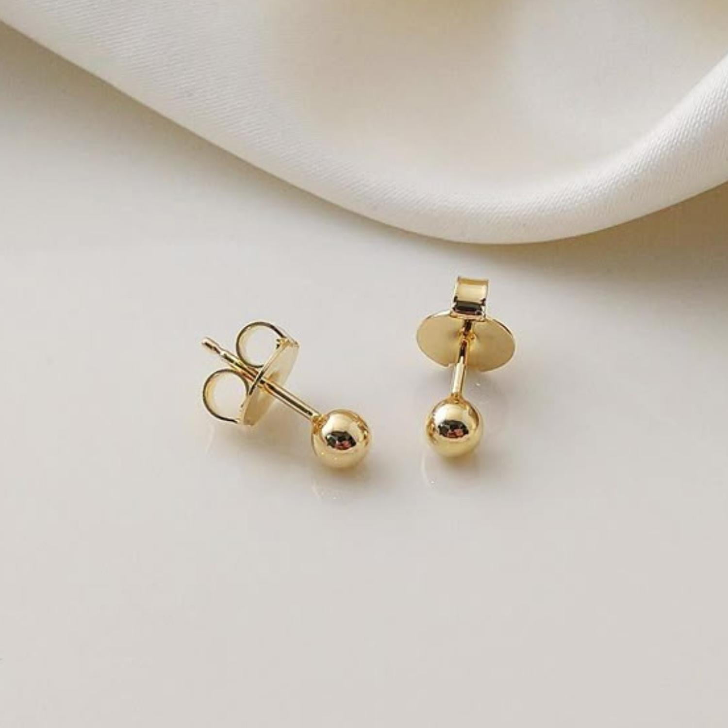 Bendito Amor - Aros Bolita Bañados En Oro Dorado