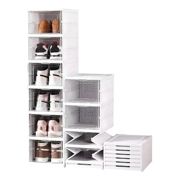 Zapatera Plegable Esenzo 6 Niveles Organizador Plástico Abs Blanco