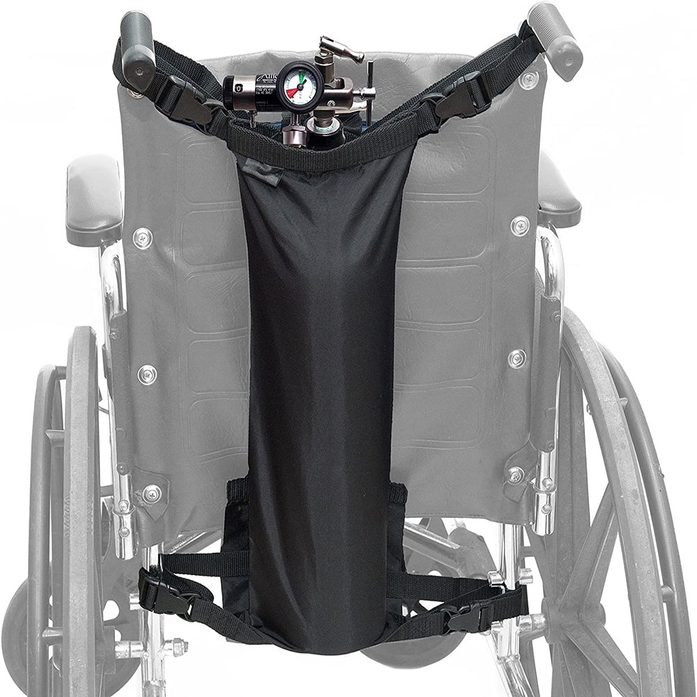 Xusx111 - Oxford Al Aire Libre Tela Silla De Ruedas Respaldo Cilindro De Oxígeno Bolsa Colgante Médico Bolsa De Almacenamiento De Cilindro De Oxígeno De Mano Negro 70 * 25cm