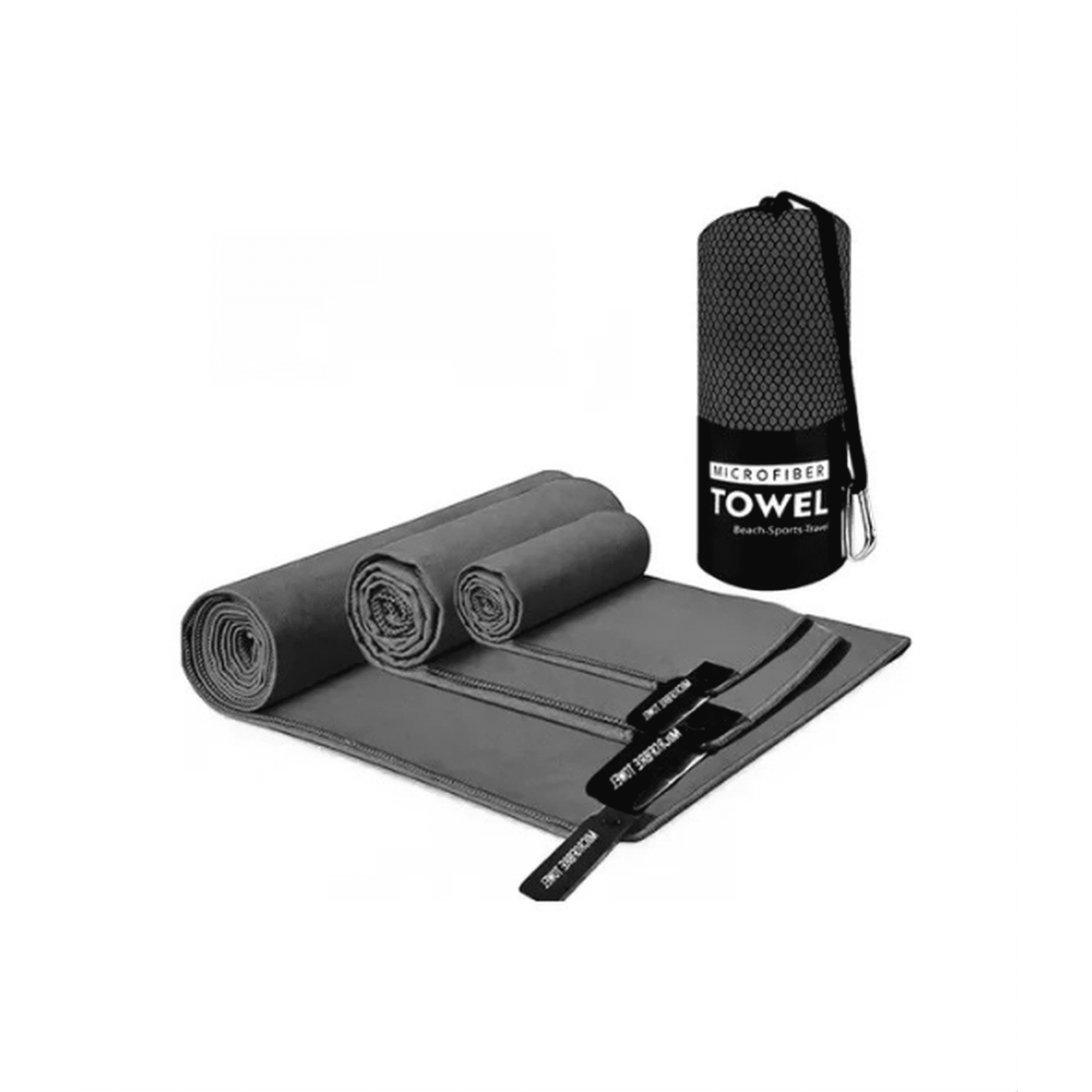 Genérico - Toalla Baño Viaje De Microfibra De Secado Rápido, 3 Pcs Color Negro