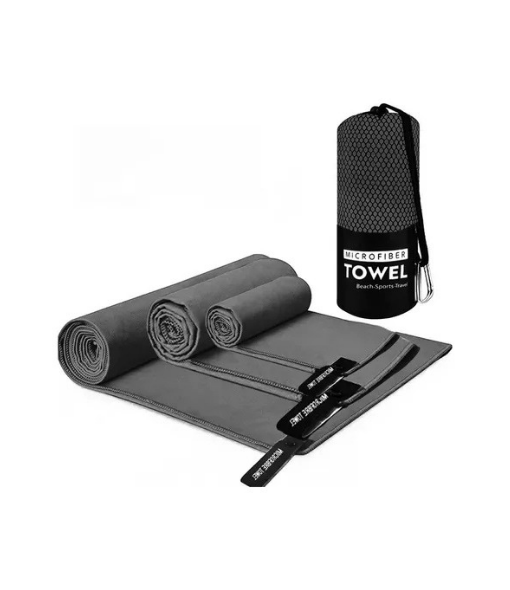 Genérico - Toalla Baño Viaje De Microfibra De Secado Rápido, 3 Pcs Color Negro