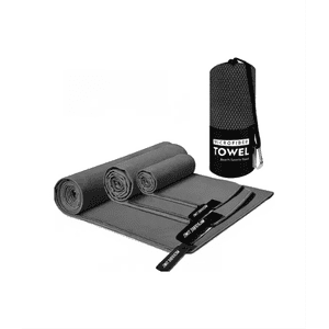 Genérico - Toalla Baño Viaje De Microfibra De Secado Rápido, 3 Pcs Color Negro