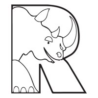 Rienda Libre Graphics - Decomural R Rhino Alphabet Childrens Nursery Ws-34469