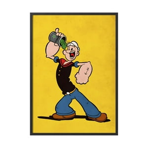 Creango - Cuadro Poster Enmarcado Popeye Diseño 3 Decorativo