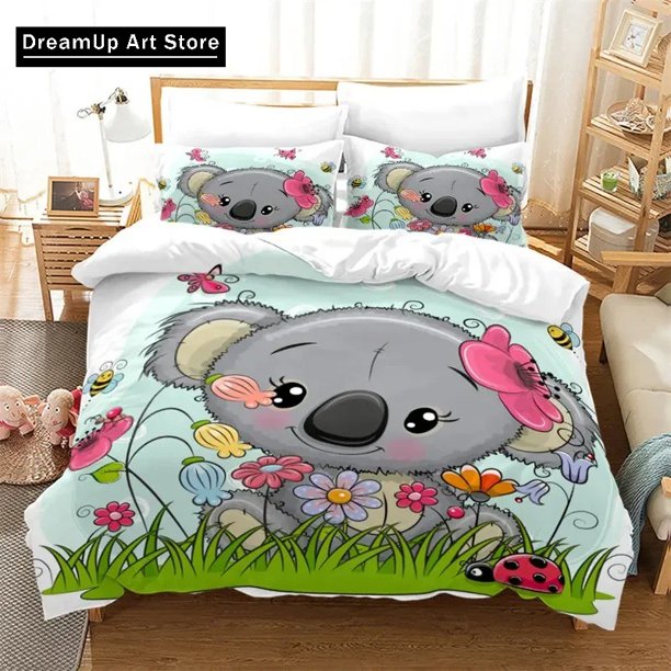 FashionKoala Cute Animal Bedding Set Boys Girls Duvet Cover Pillowcase Bed Adult Bedroom