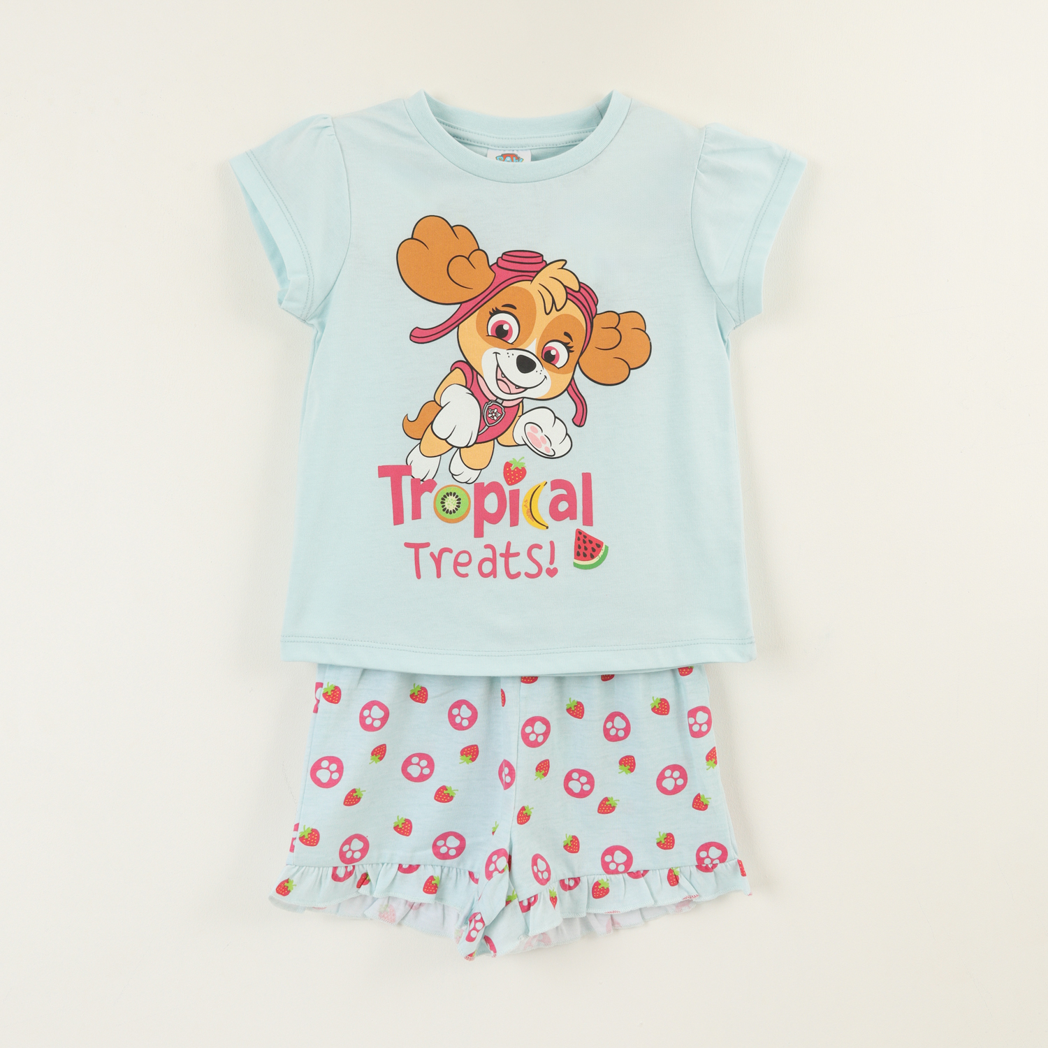 Pijama Manga Corta Niña Celeste Tropical Paw Patrol