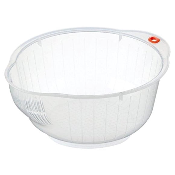 Cuenco para lavar arroz Inomata Plastic con colador, 2.0 L, Japón