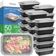 thumbnail image 1 of Recipientes para preparación de comidas Dealusy, 24 oz (700 ml), reutilizables, 50 unidades con tapas, 1 of 7