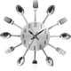 thumbnail image 1 of Reloj de cocina, tenedor, cuchara, reloj de pared, decoración de pared, reloj de cubiertos de 12 pulgadas, moderno, duradero, decoración para el hogar., 1 of 7