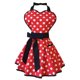 thumbnail image 5 of Delantales De Moda Vestido De Algodón Delantal De Puntilla De Encaje Hogar Cocina Rojo Con Cinturón Negro, 5 of 5
