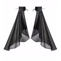 Xusx111 - Mujeres Guantes De Tul Largo Gótico Negro Encaje Gasa Mangas Desmontables Vampiro Bruja Cosplay Disfraz (Negro)