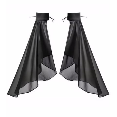 Xusx111 - Mujeres Guantes De Tul Largo Gótico Negro Encaje Gasa Mangas Desmontables Vampiro Bruja Cosplay Disfraz (Negro)