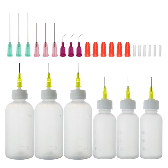Botellas exprimibles SHAOTONG 30 ml + 50 ml, juego de 6 piezas con agujas