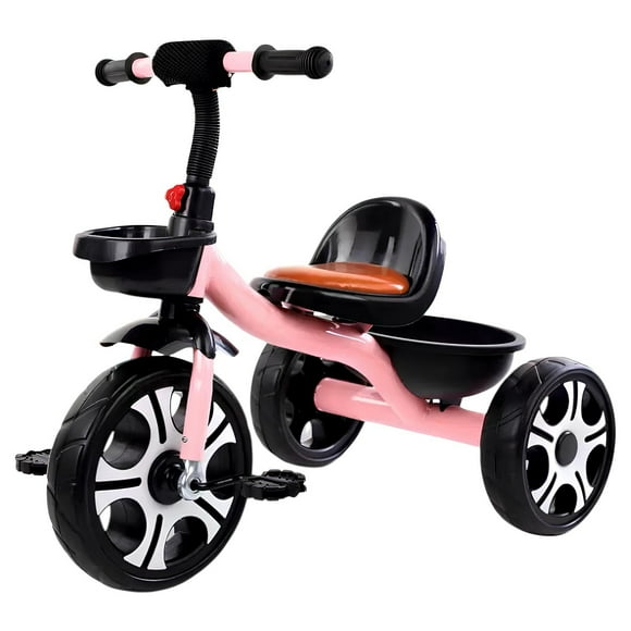 Triciclo Infantil Con Canastos 5 Años Unix Rosado LuBabycas