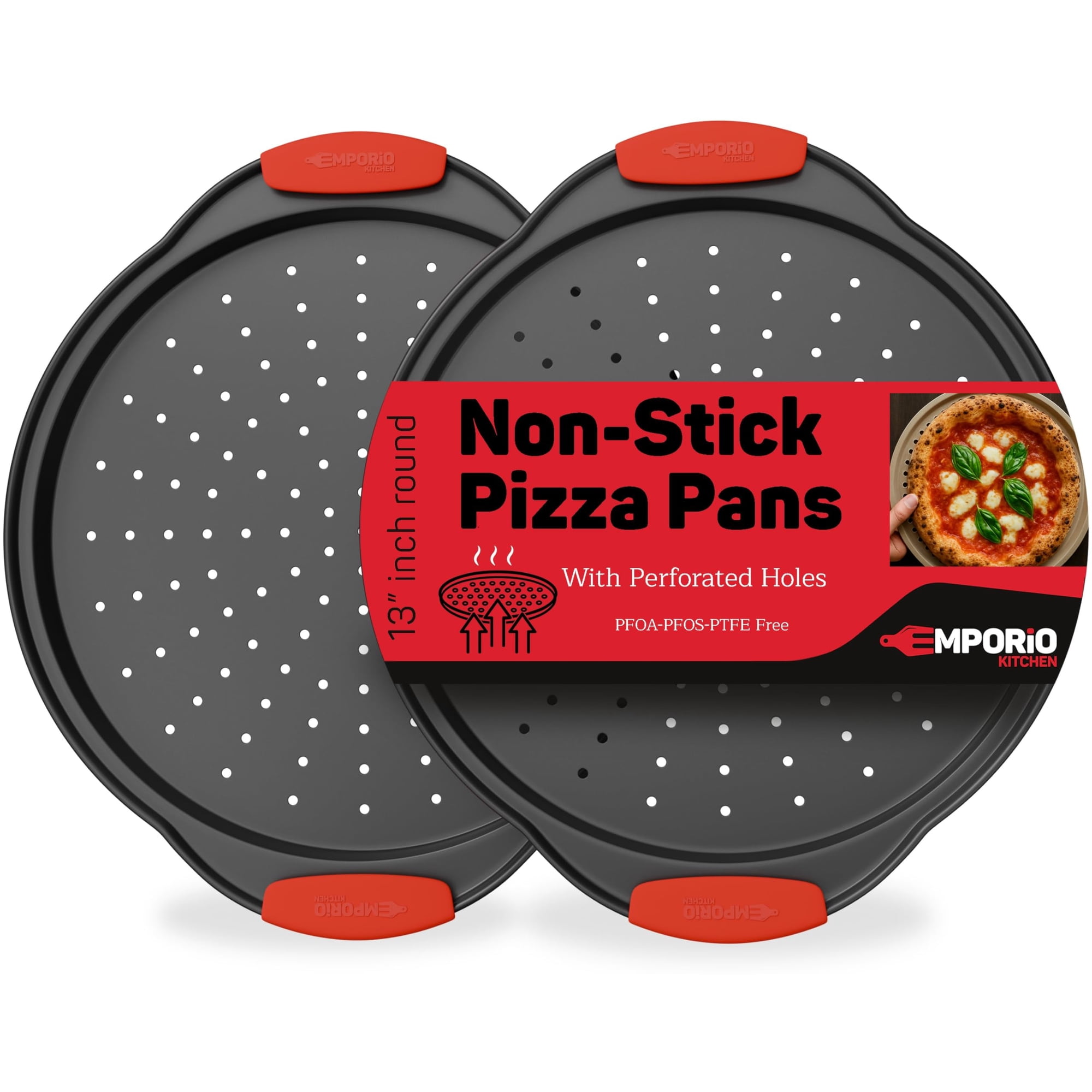 Molde Para Pizza Emporio Kitchen De 33 Cm Antiadherente, Paquete De 2