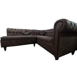 Rh Furniture - Sofá Seccional Capitone Premium Saint Raphael Color Chocolate