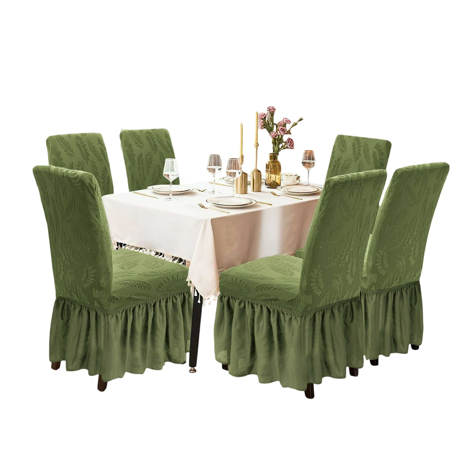 Genérico - Fundas Sillas Turcas Hojas - Pack De 6 H5