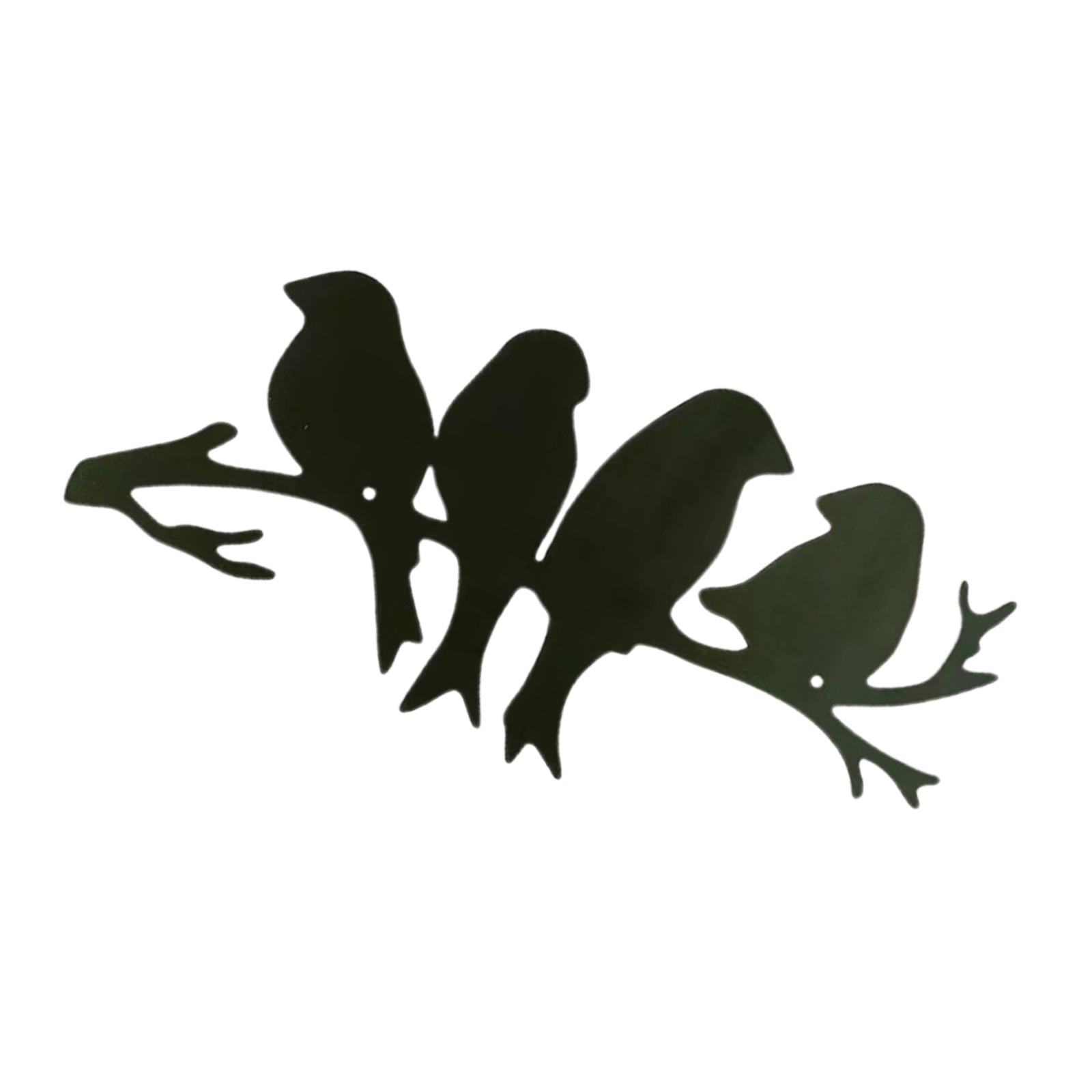 Bothyi - Pájaros En La Rama Metal Pared Arte Adornos Estéticos Para Dormitorio Fiestas Café