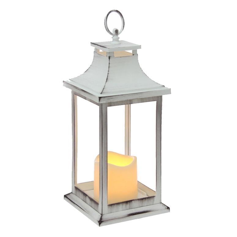 Vgo - Fanal Plástico Con Vela Led Fn1330 Blc