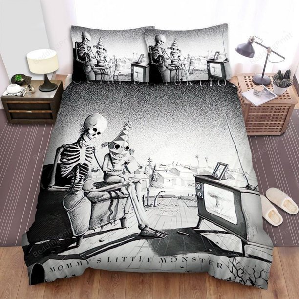 Mommy's Little Monster Social Distortion Quilt Duvet Cover Set Children3-Piece Bedding Set
