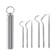 thumbnail image 1 of Juego de palillos de dientes portátiles, reutilizables, de acero inoxidable, con soporte para picnics y acampadas al aire libre., 1 of 5