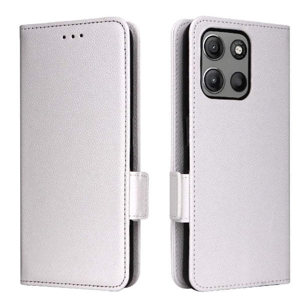 Funda Cartera para Motorola Moto G15 Power Tapa Flip con Ranuras y Soporte Blanco