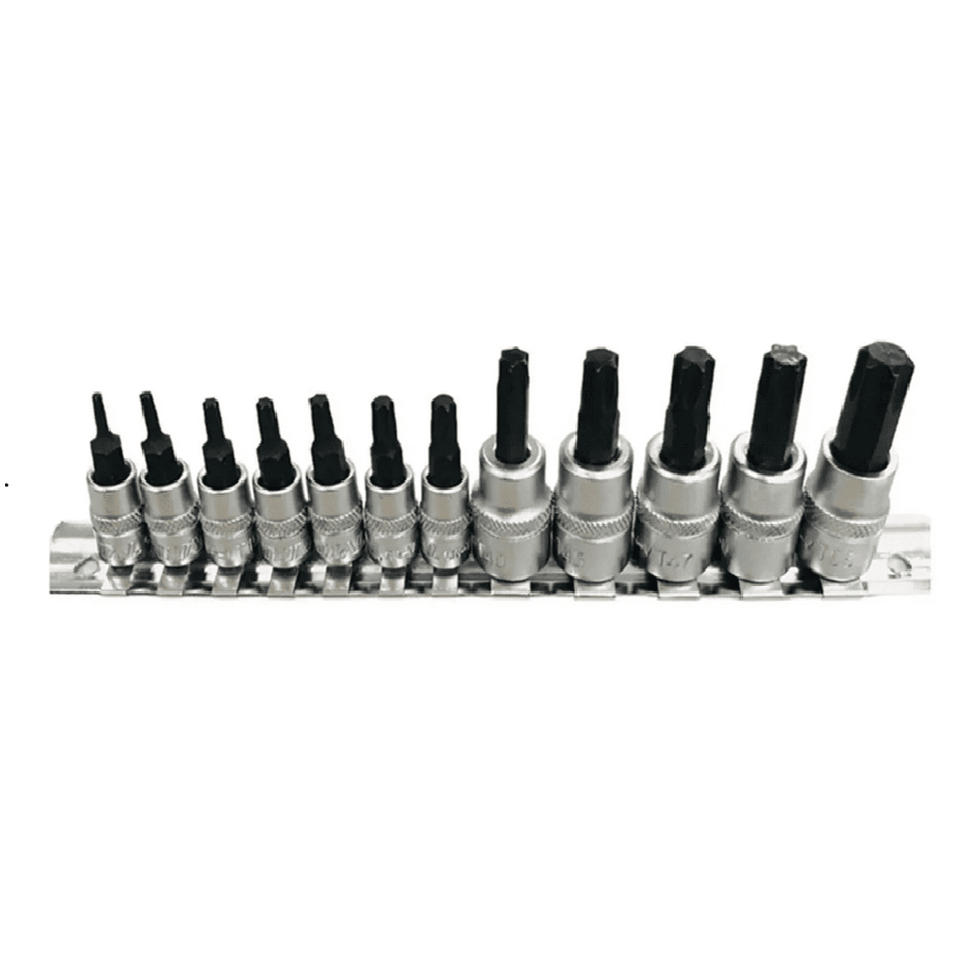 Genérico - Kit Juego De Dados De Punta Torx 1/4 Y 3/8 12 Piezas Total Color Turquesa